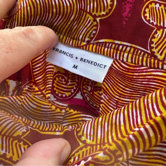 Francis + Benedict Boho Tribal Maxi Skirt EUC Gold, Garnet, White, Fuchsia - Picture 3 of 8